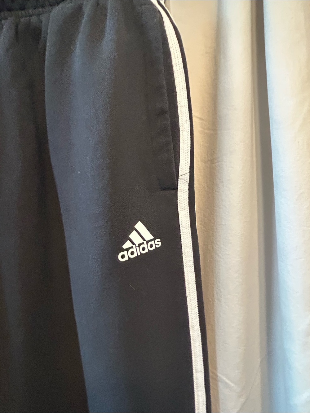adidas Black Joggers with White Side Stripes - Picture 2 of 4
